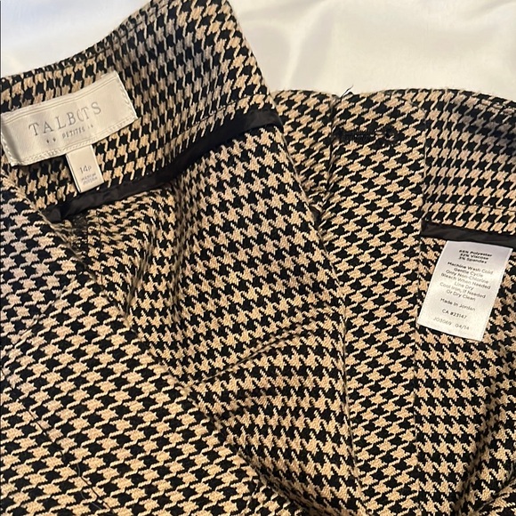 Talbots Brown Houndstooth Straight Leg Pants - Picture 10 of 11